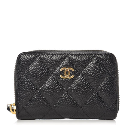 Chanel Caviar Quilted Zip Coin Purse Black 1 of 8