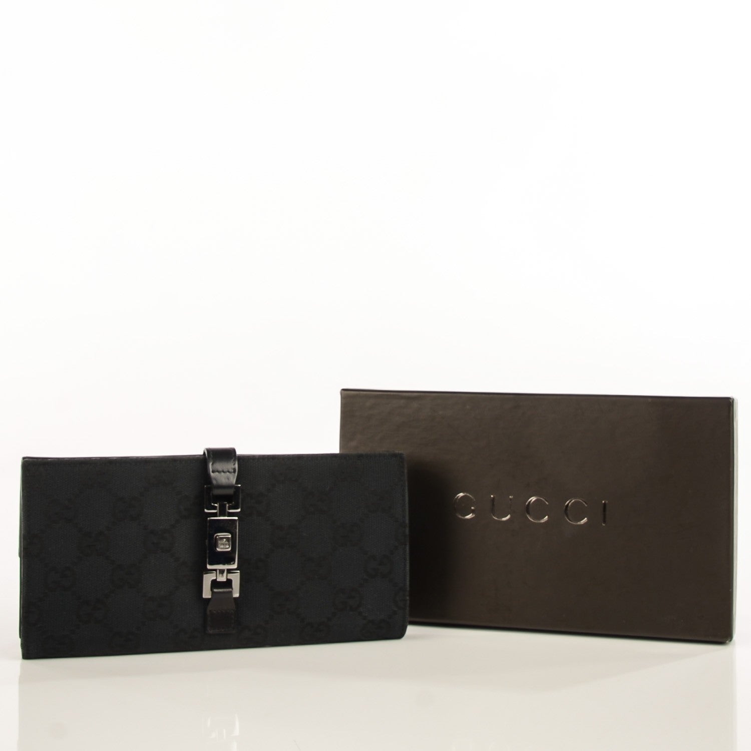 Gucci Monogram Continental Bardot Wallet Black 5 of 8