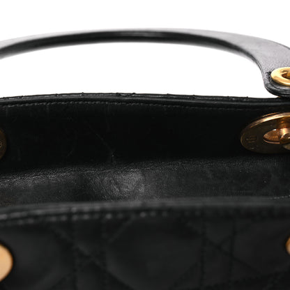 Christian Dior Lambskin Cannage Medium Lady Dior Black 14 of 15
