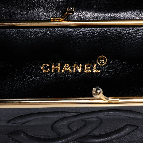 Quilted Lambskin Wallet Clutch Black