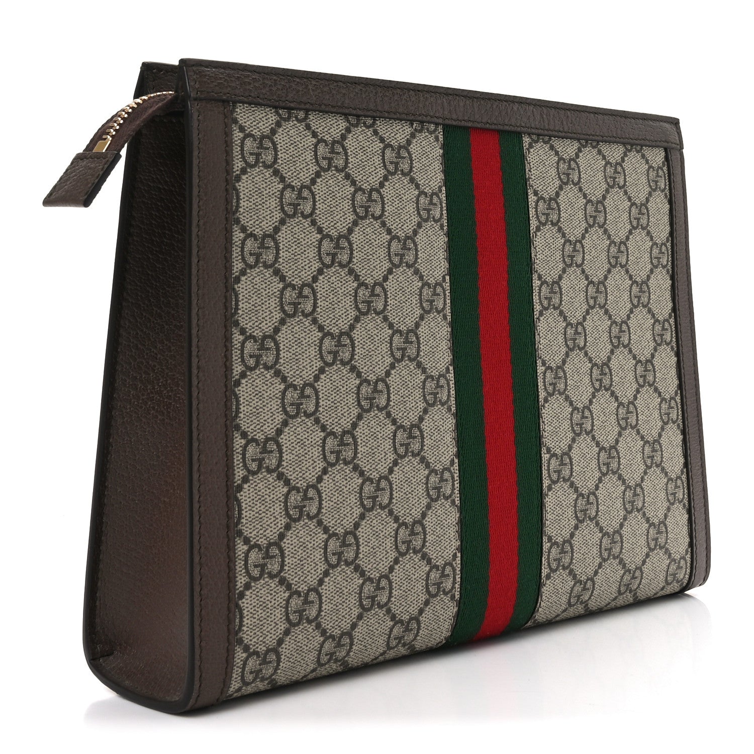 Gucci GG Supreme Monogram Web Ophidia Pouch Brown 3 of 10