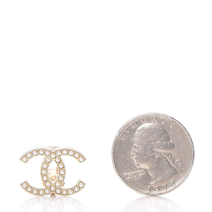 Chanel Pearl CC Clip On Earrings Light Gold 2 of 5