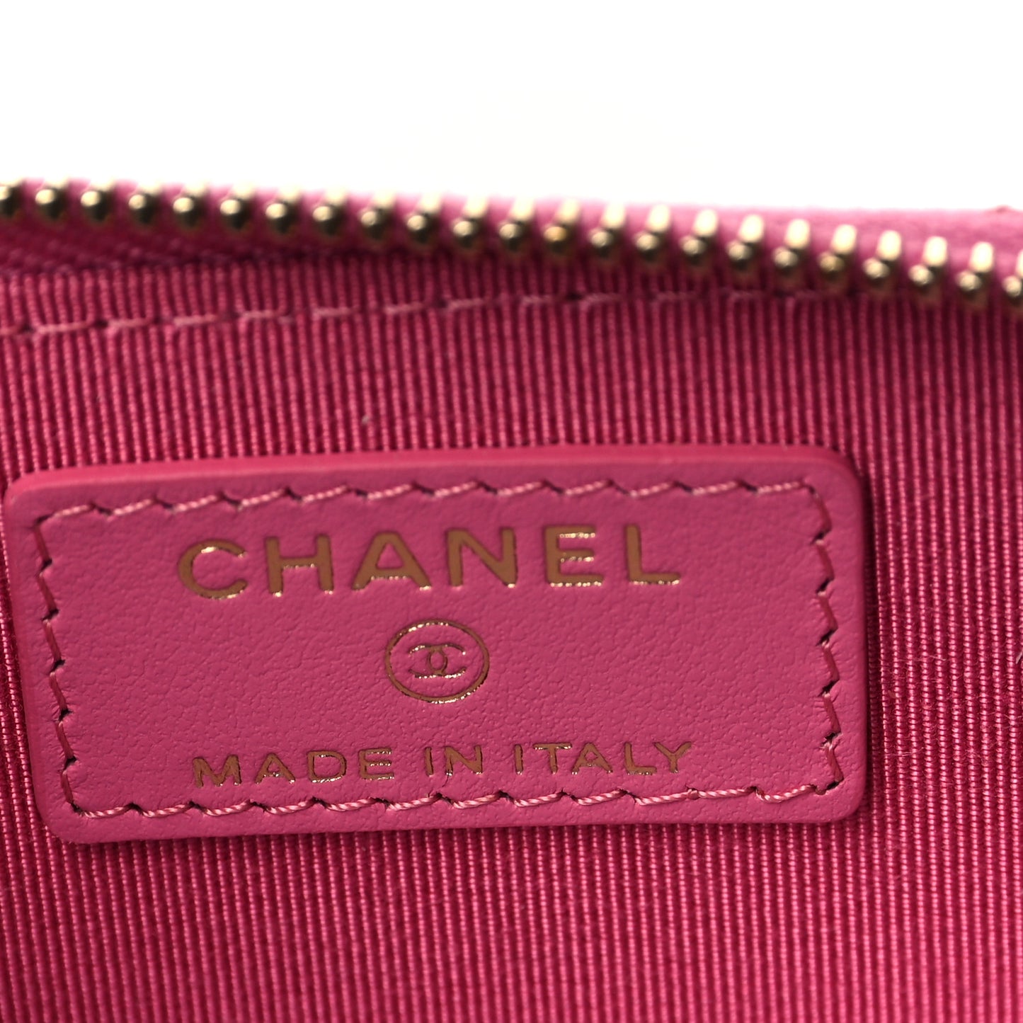 Caviar Quilted Zip Coin Purse Dark Pink