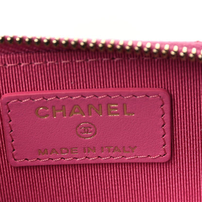 Chanel Caviar Quilted Zip Coin Purse Dark Pink 6 of 8