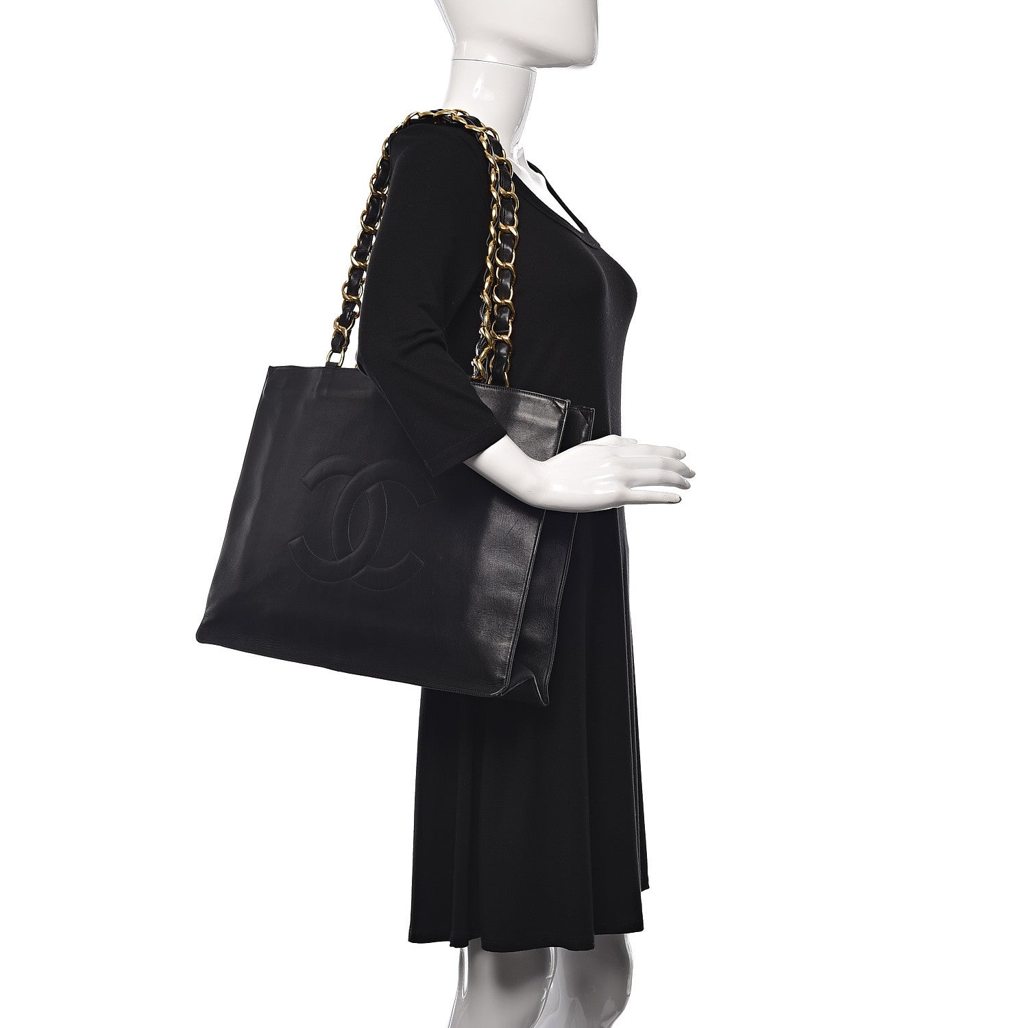 Chanel Lambskin CC Tote Black 2 of 16