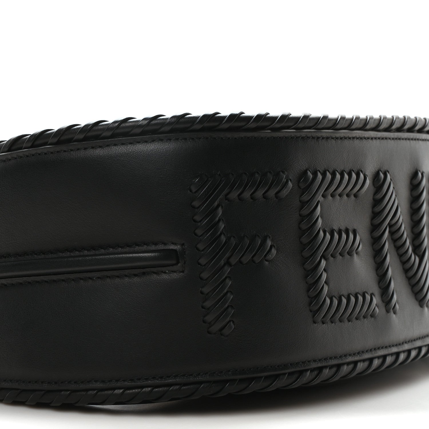 Fendi Vitello Grace Matte Whipstitch Small Fendigraphy Hobo Bag Black 9 of 10