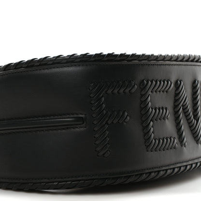 Fendi Vitello Grace Matte Whipstitch Small Fendigraphy Hobo Bag Black 9 of 10