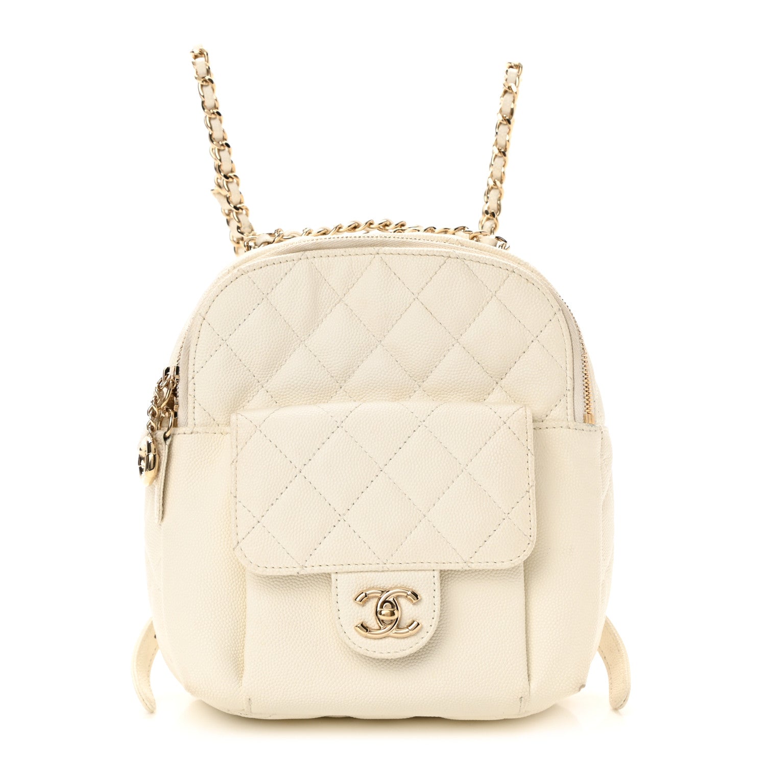 Chanel Caviar Quilted Small CC Day Backpack White 1 of 10