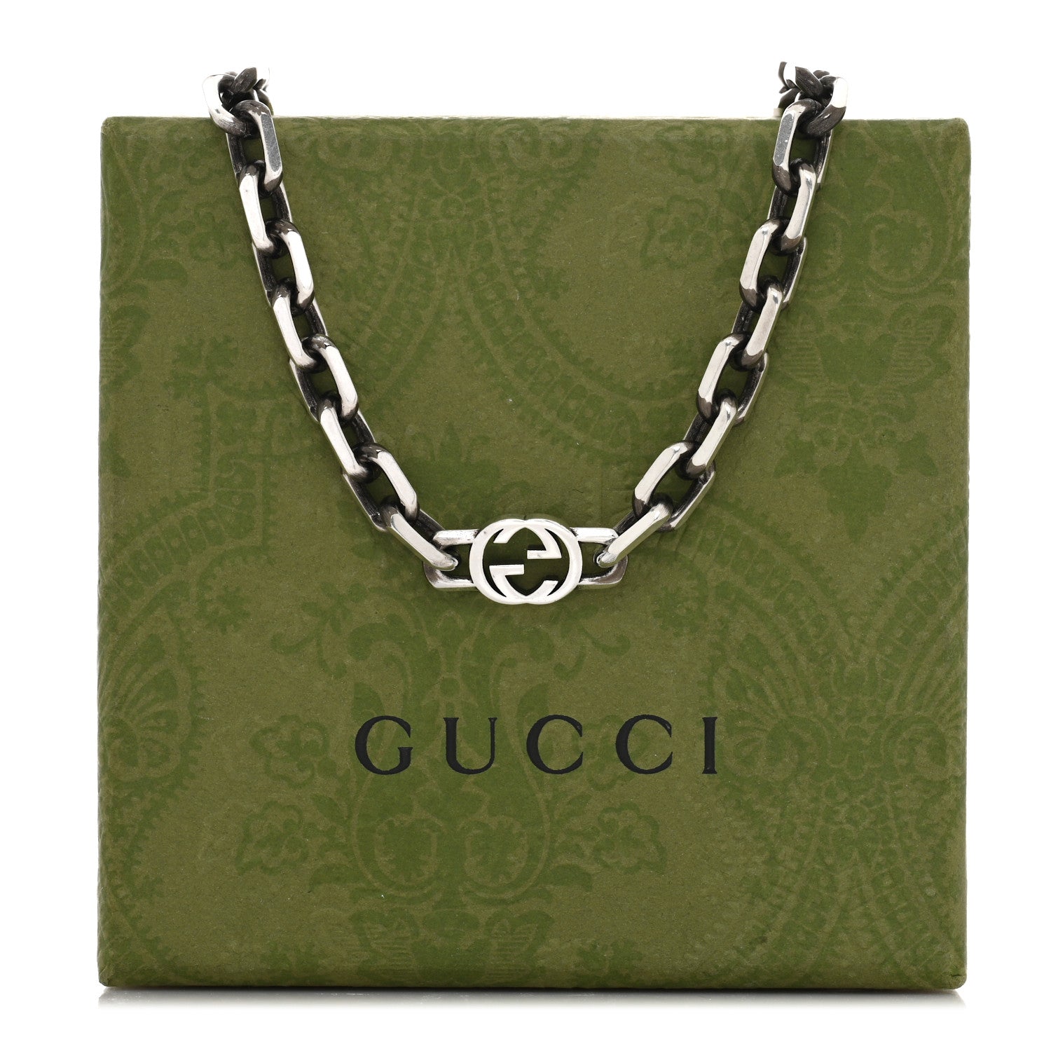 Gucci Sterling Silver Interlocking GG Chain Necklace 5 of 5