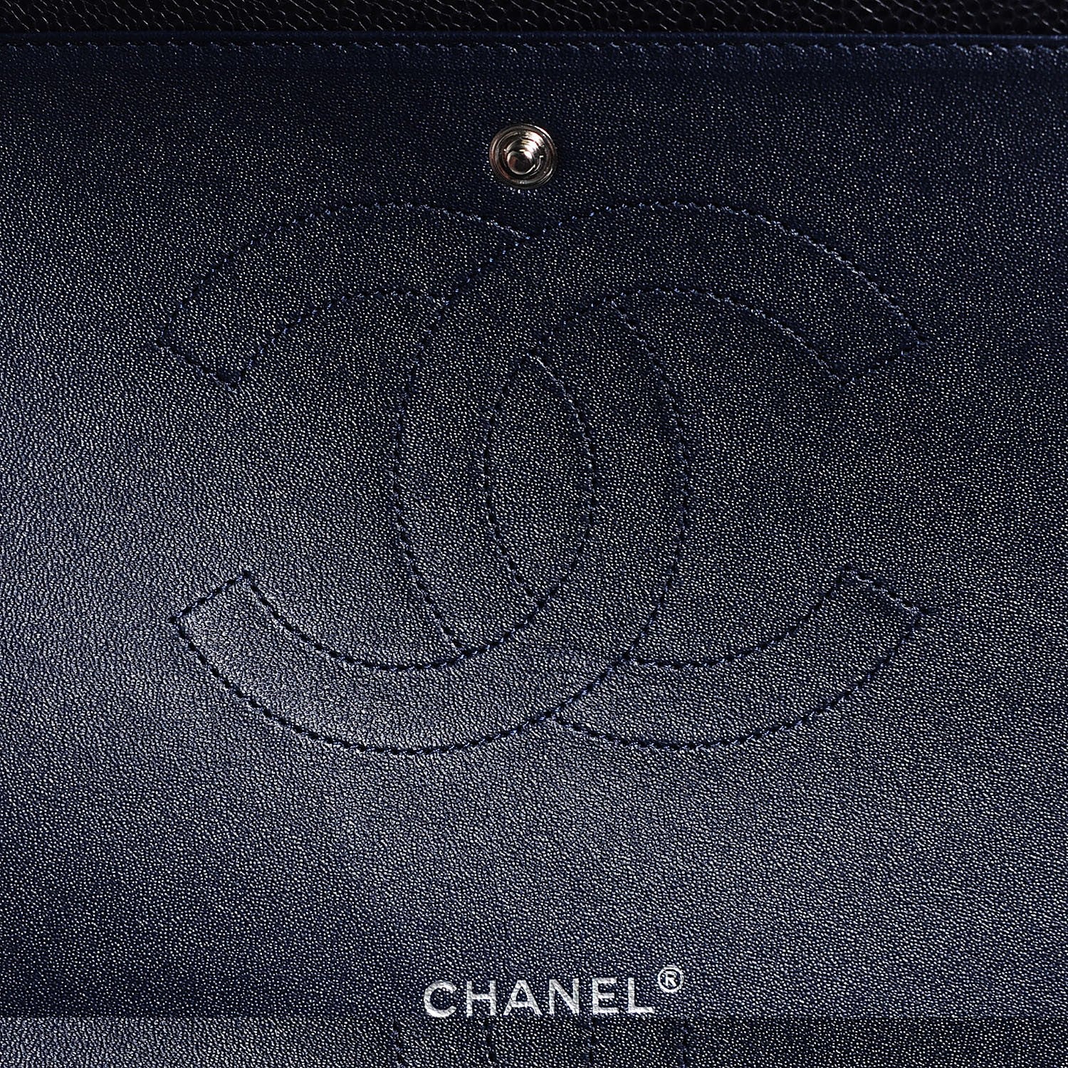 Chanel Caviar Quilted Maxi Double Flap Navy Blue 6 of 8