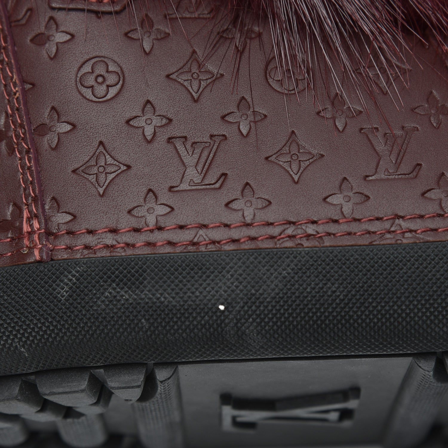 Louis Vuitton Beaver Calfskin Monogram Off Piste Flat Half Boots 38 Red 14 of 16