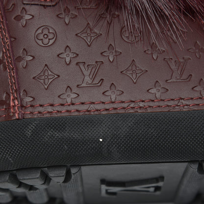 Louis Vuitton Beaver Calfskin Monogram Off Piste Flat Half Boots 38 Red 14 of 16