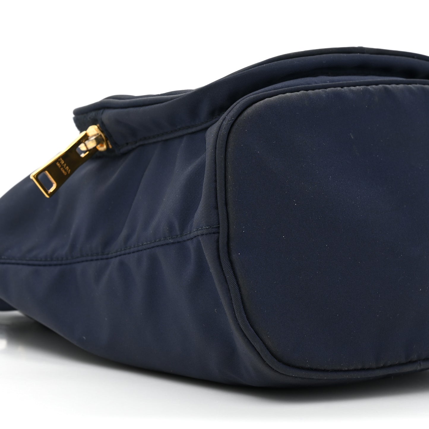 Saffiano Tessuto Nylon Mini Bucket Crossbody Bag Navy