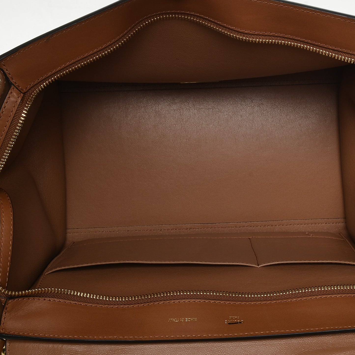 Natural Calfskin Suede Medium Trapeze Tan