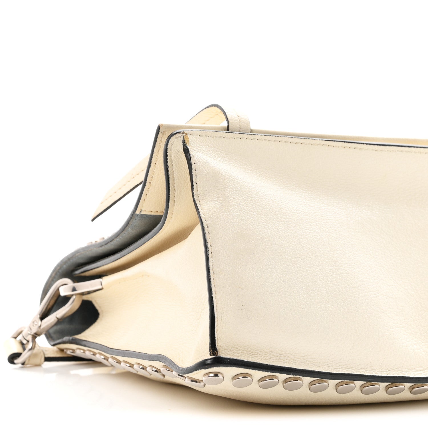 Prada Glace Calf Studded Etiquette Flap Bianco Astra 9 of 10