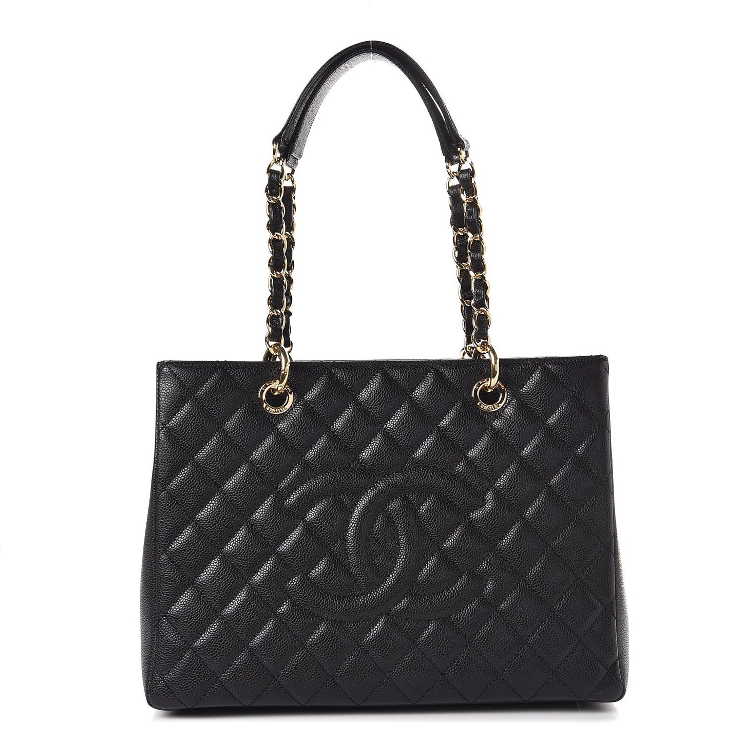 Caviar Quilted Grand Shopping Tote GST Black