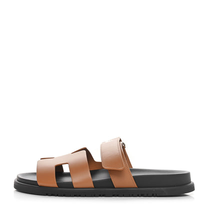 Hermes Calfskin Womens Chypre Sandals 39 Naturel 1 of 8