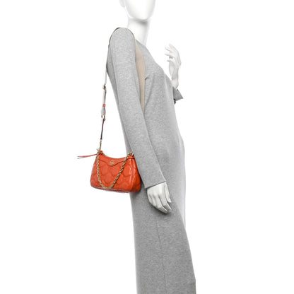 Gucci Calfskin GG Matelasse Chain Handbag Deep Orange Natural 2 of 12