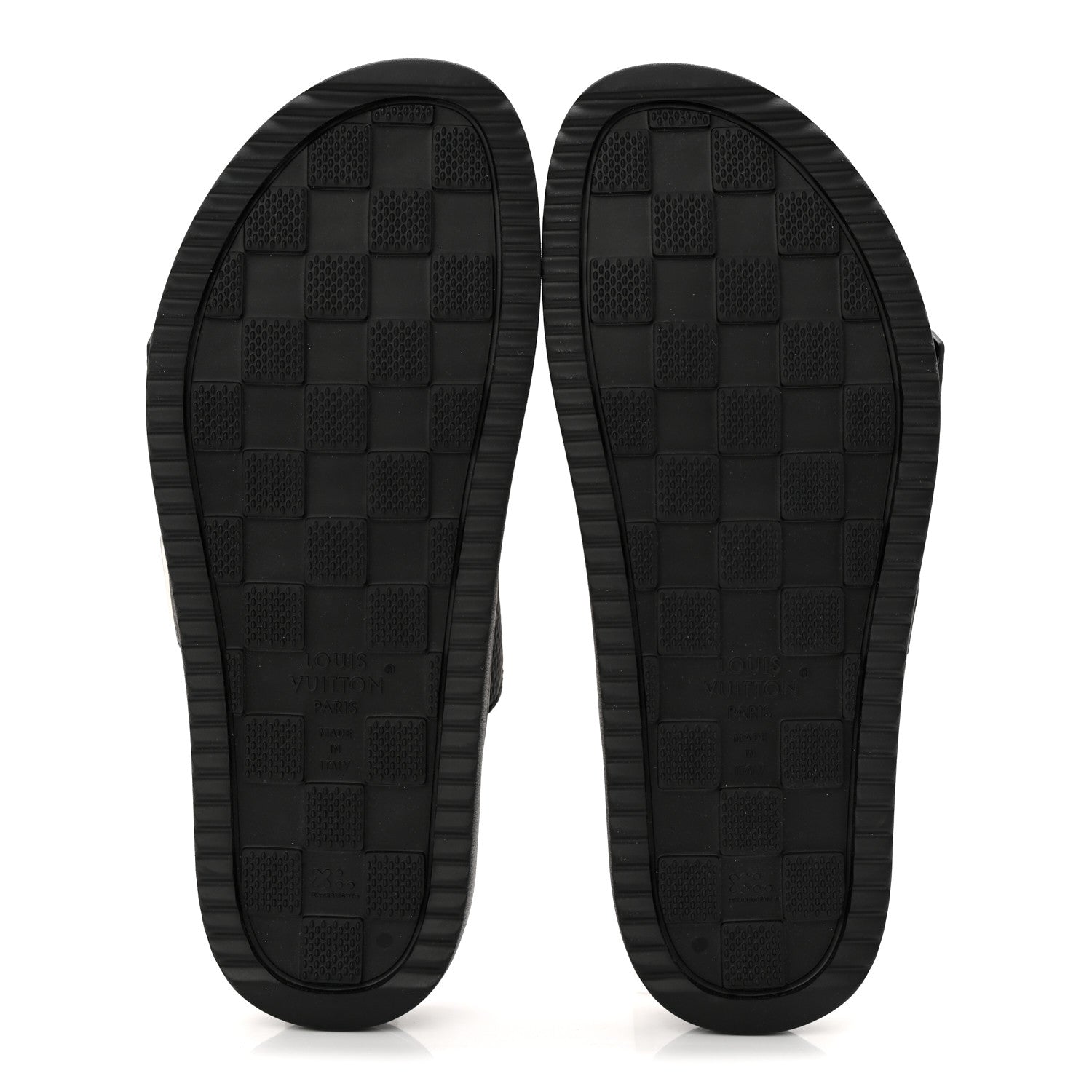 Louis Vuitton Grained Calfskin Embossed Monogram Mens Venice Mule Sandals 11 Black 6 of 9
