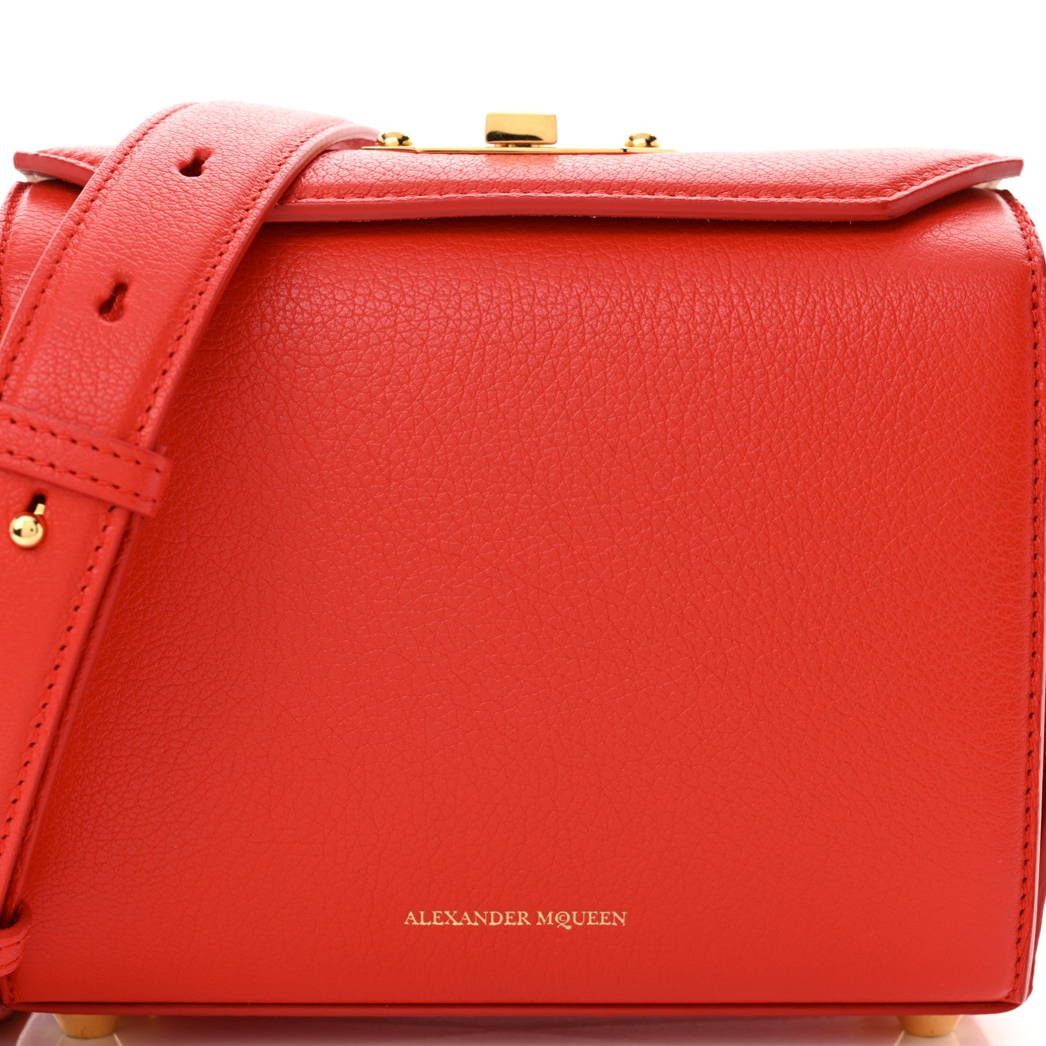 Alexander McQueen Fine Grain Goatskin Box Shoulder Bag 19 Red 8 of 10