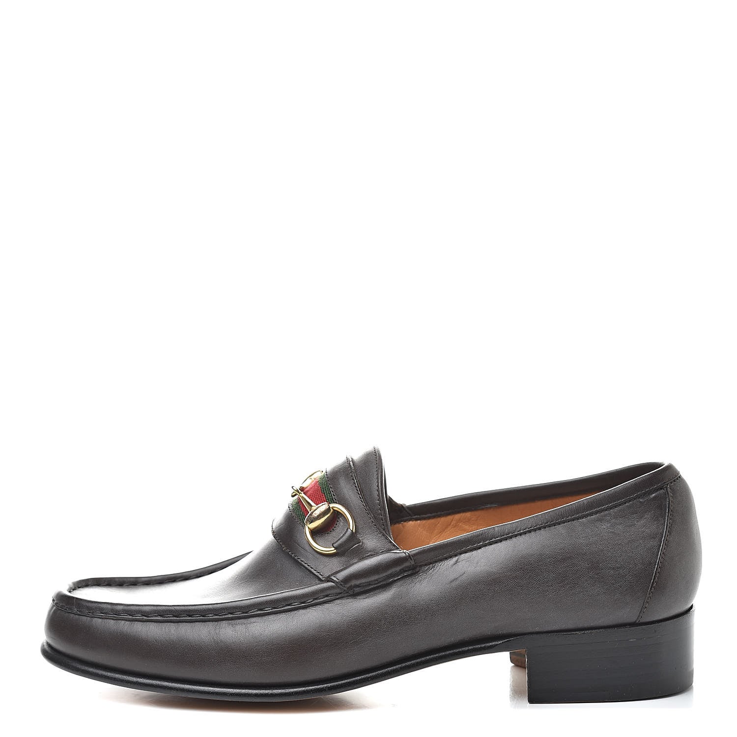 Gucci Calfskin Cirano Lux Web Mens 1953 Horsebit Loafers 42.5 Brown 1 of 12