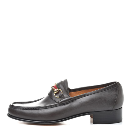 Gucci Calfskin Cirano Lux Web Mens 1953 Horsebit Loafers 42.5 Brown 1 of 12