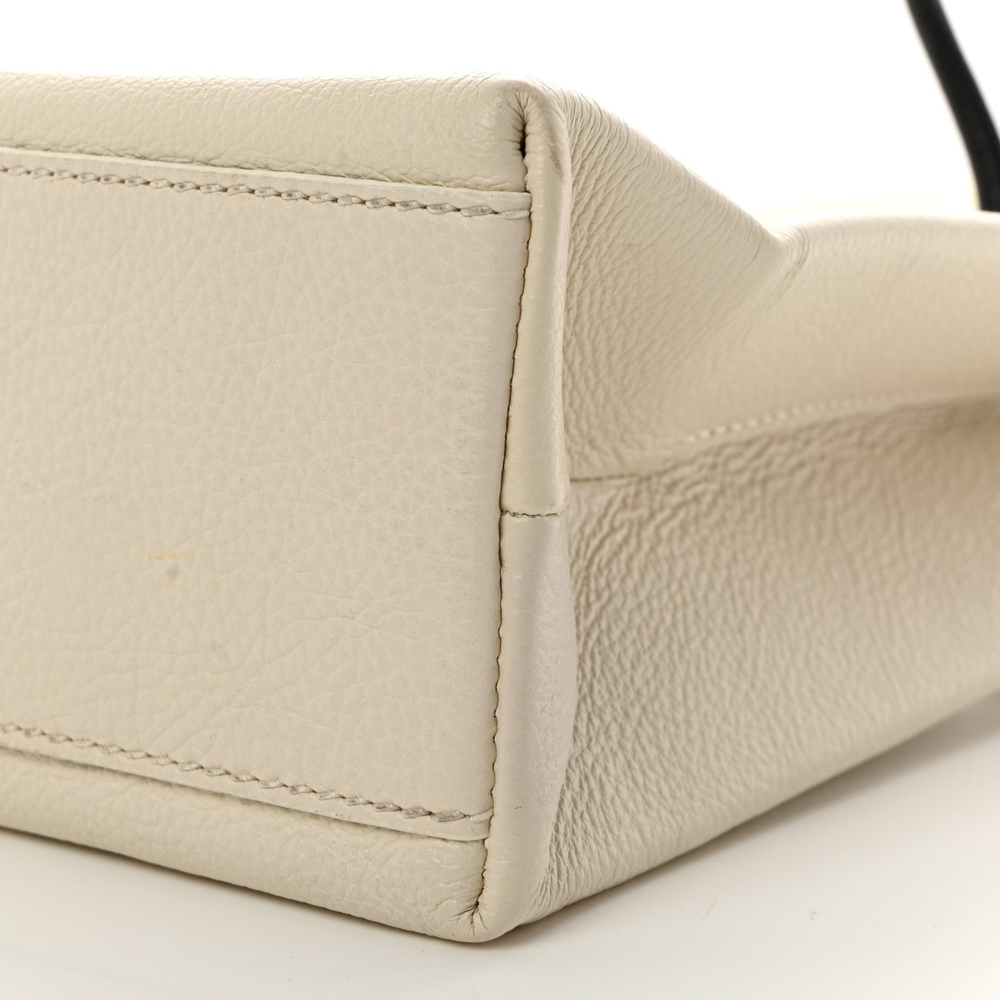 Calfskin Logo XXS Shopping Tote White