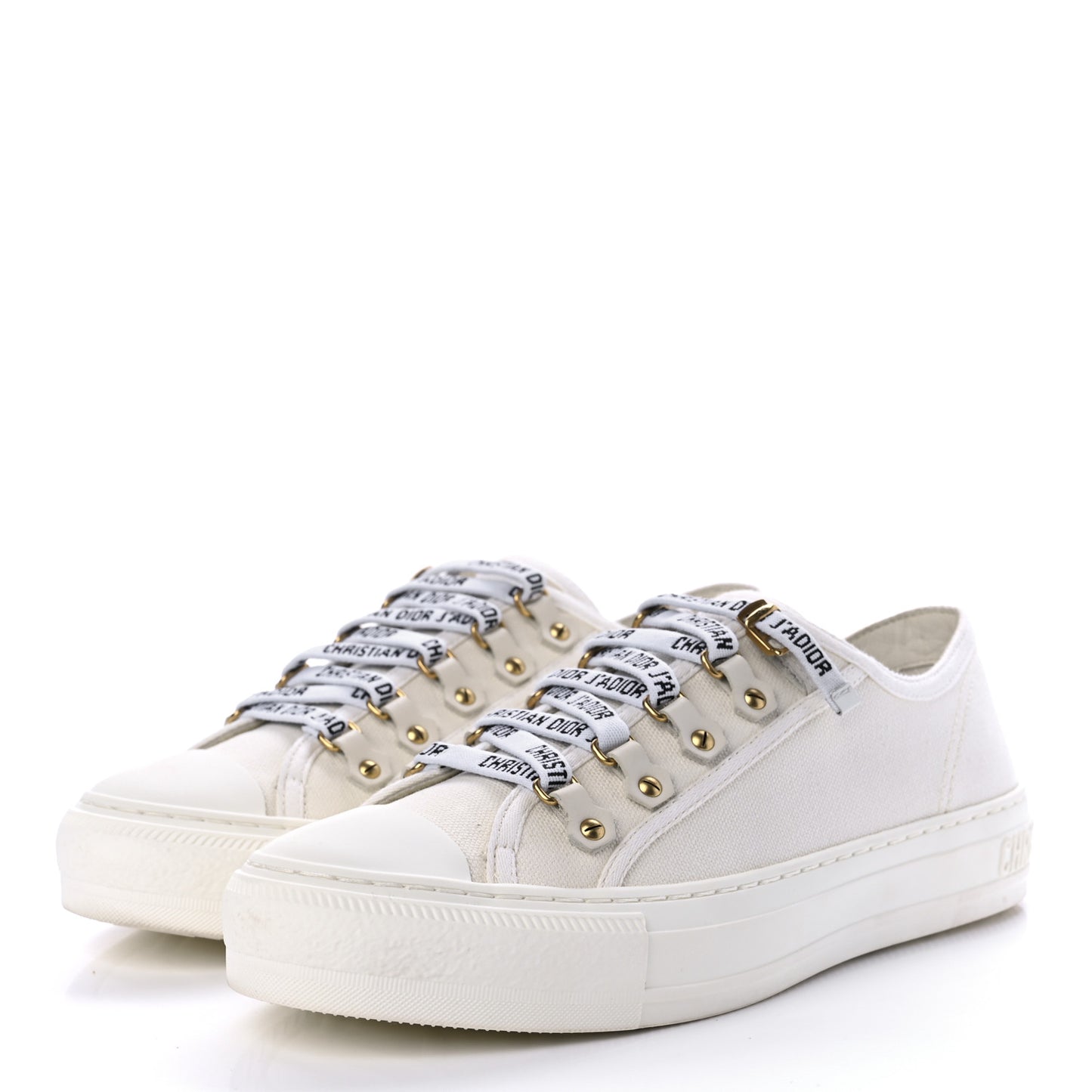 Canvas Dot Walk'N'Dior Low Top Sneakers 38.5 Milk