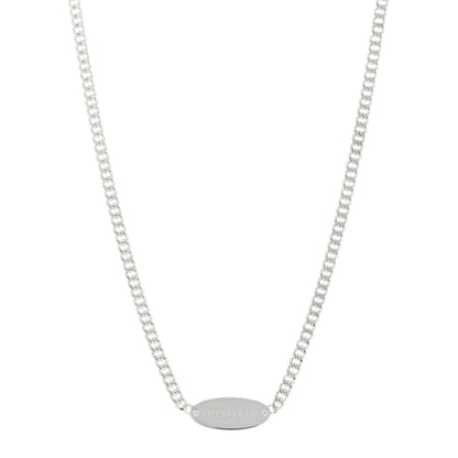 Tiffany Sterling Silver Diamond Return to Tiffany ID Oval Pendant Necklace 1 of 5