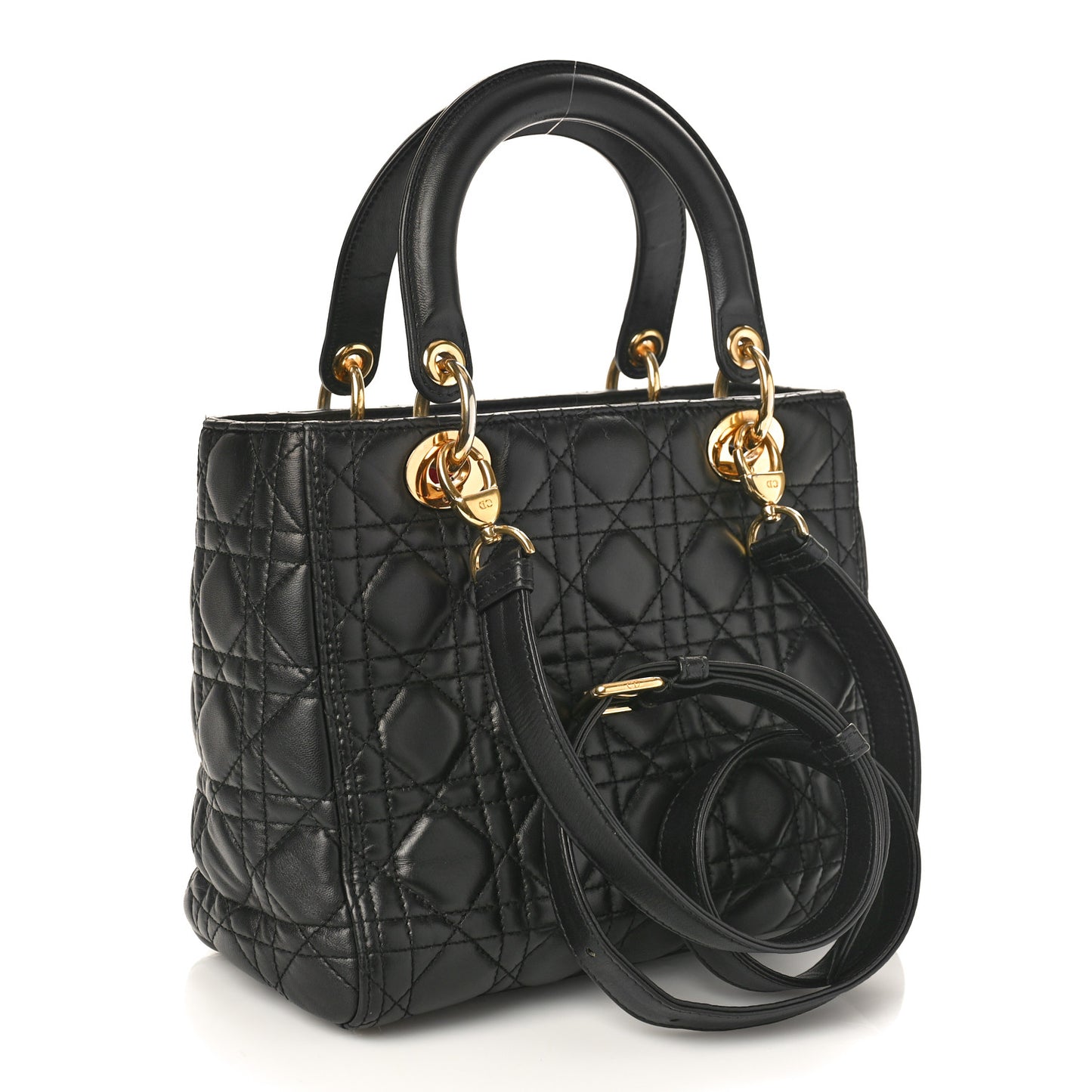 Lambskin Cannage Medium Lady Dior Black