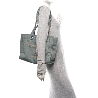 Chanel Denim Small Deauville Tote Light Blue 2 of 11