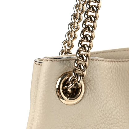 Gucci Pebbled Calfskin Medium Soho Chain Shoulder Bag Off White 10 of 10