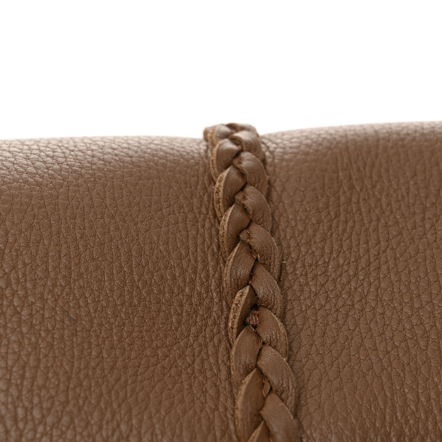 Grained Calfskin Medium Penelope Shoulder Bag Nut