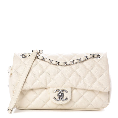 Chanel Caviar Quilted Medium Easy Flap Dark White 1 of 10