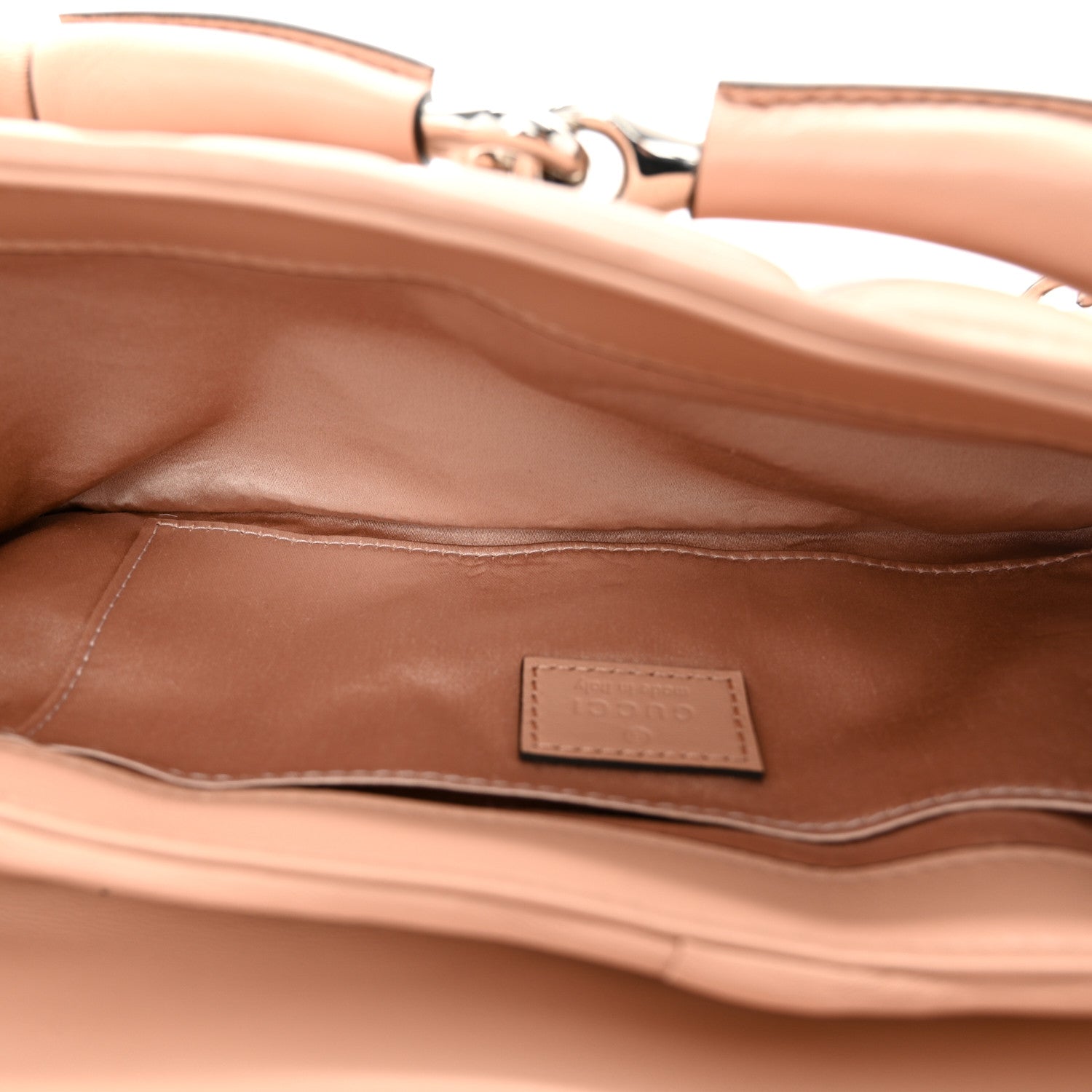 Gucci Nappa Vertical Matelasse Medium Maxi Horsebit Chain Shoulder Bag Pink Sand 5 of 11
