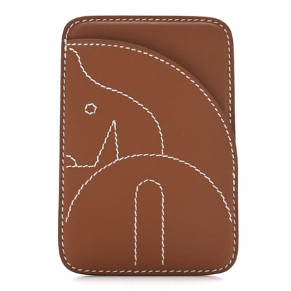 Hermes Swift Stitched Cheval MagSafe Card Holder Gold 1 of 6