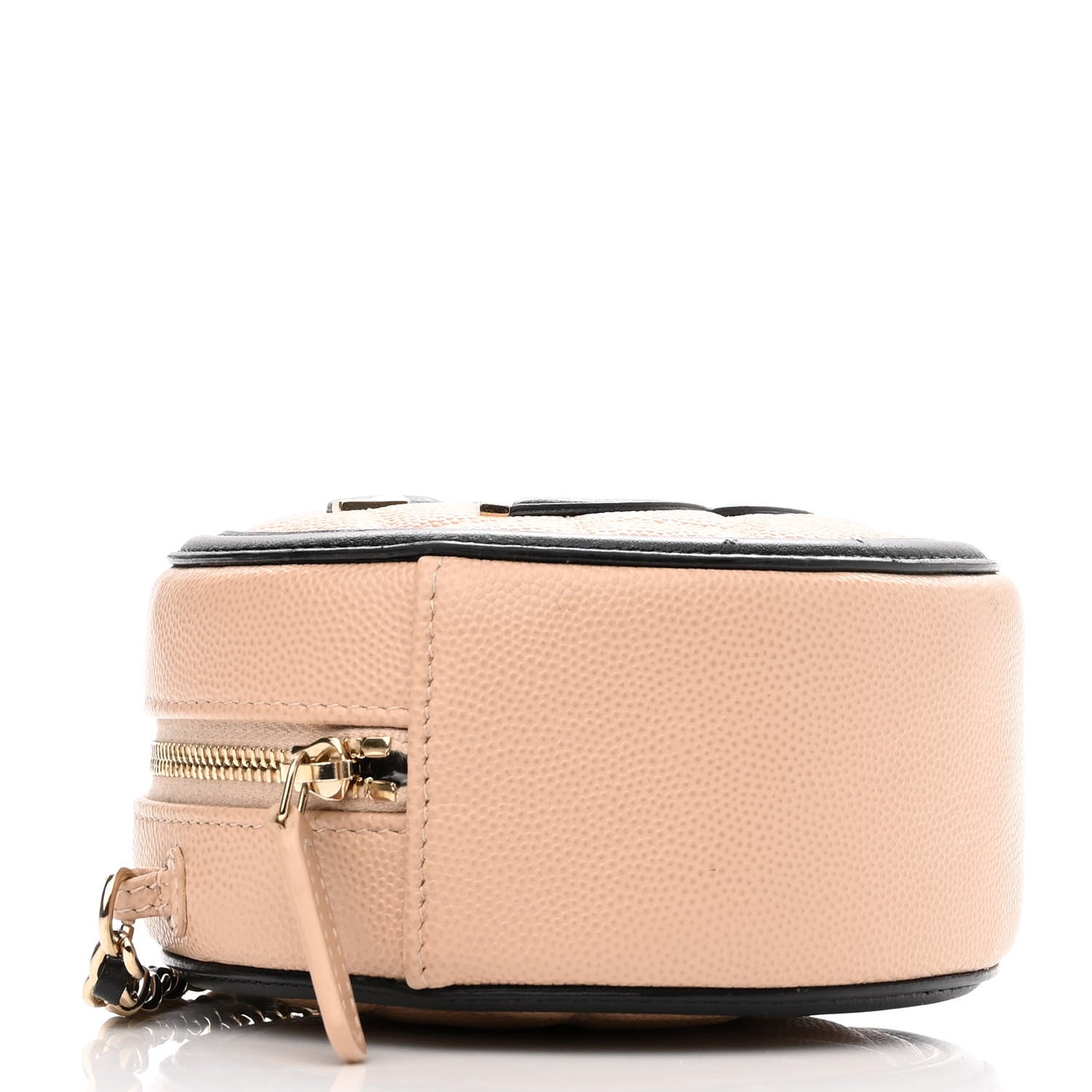 Chanel Caviar Quilted Round Filigree Crossbody Beige Black 4 of 12