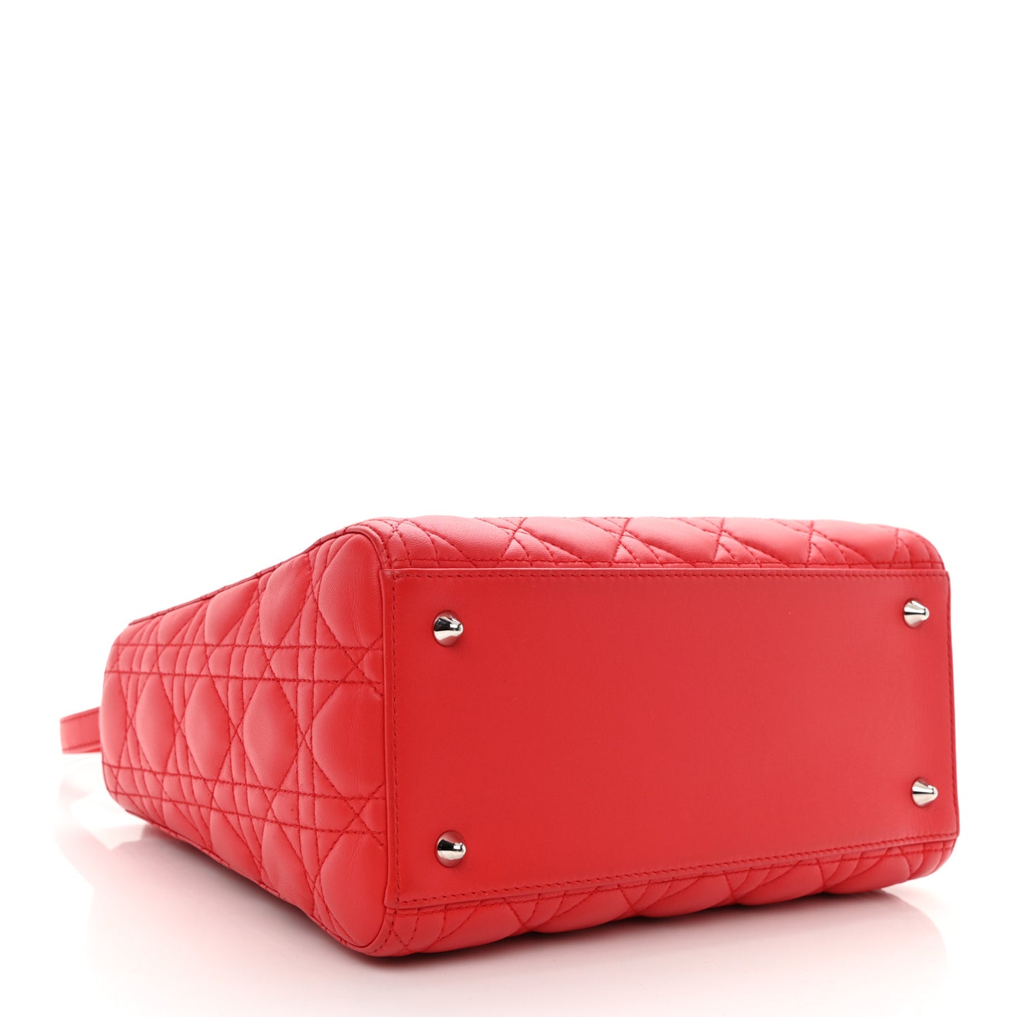 Lambskin Cannage Medium Lady Dior Red
