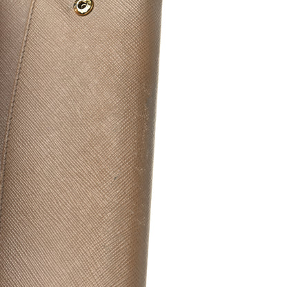 Prada Saffiano Bi-Color Metal Continental Flap Travel Wallet Cammeo Orchidea 9 of 11