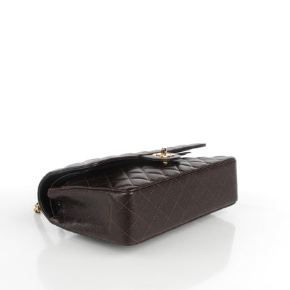 Chanel Caviar Quilted Medium Double Flap Dark Brown 4 of 8