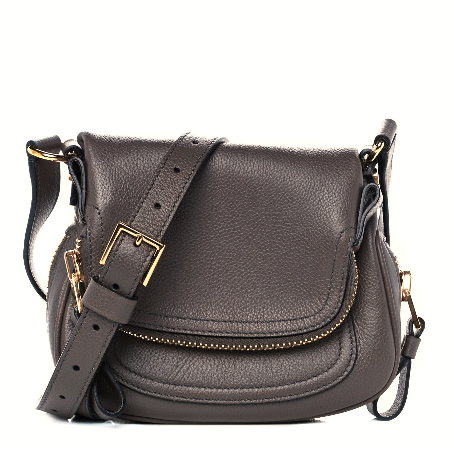 Calfskin Mini Jennifer Crossbody Bag Grey