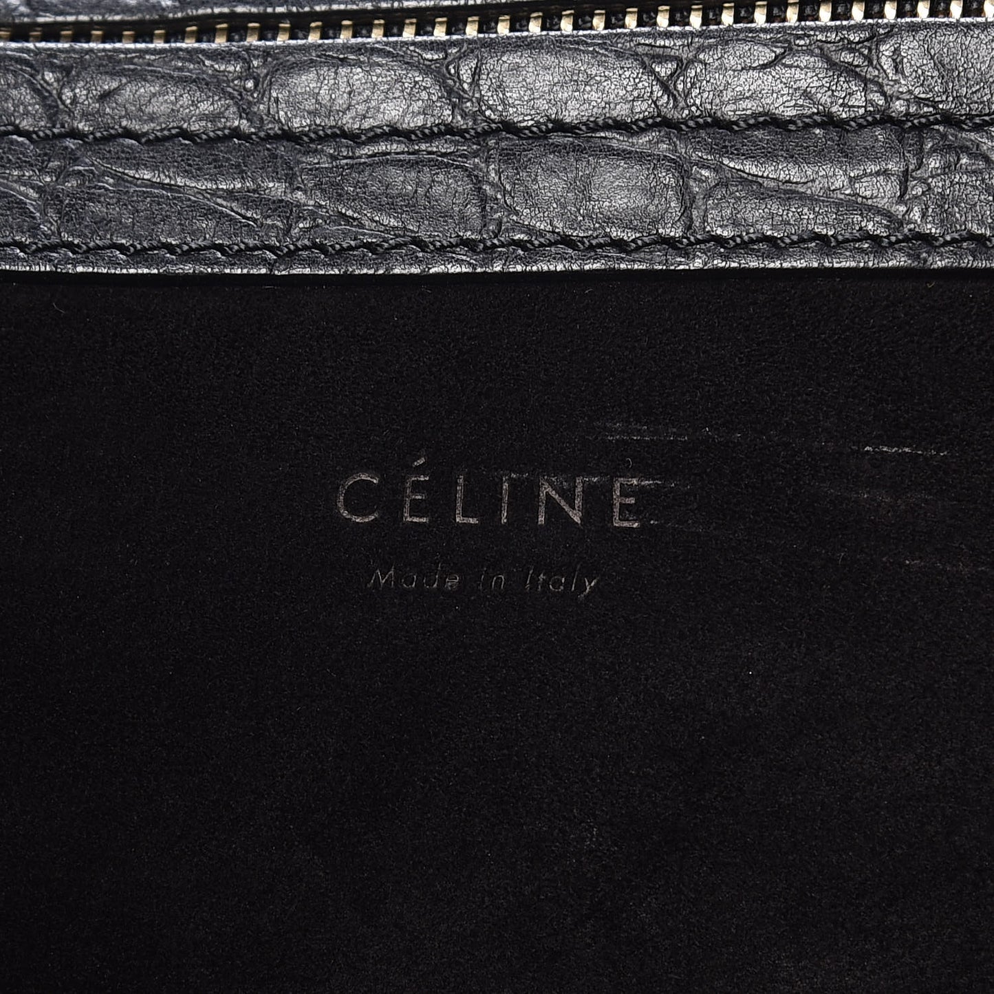 Crocodile Embossed Calfskin Medium Phantom Luggage Black