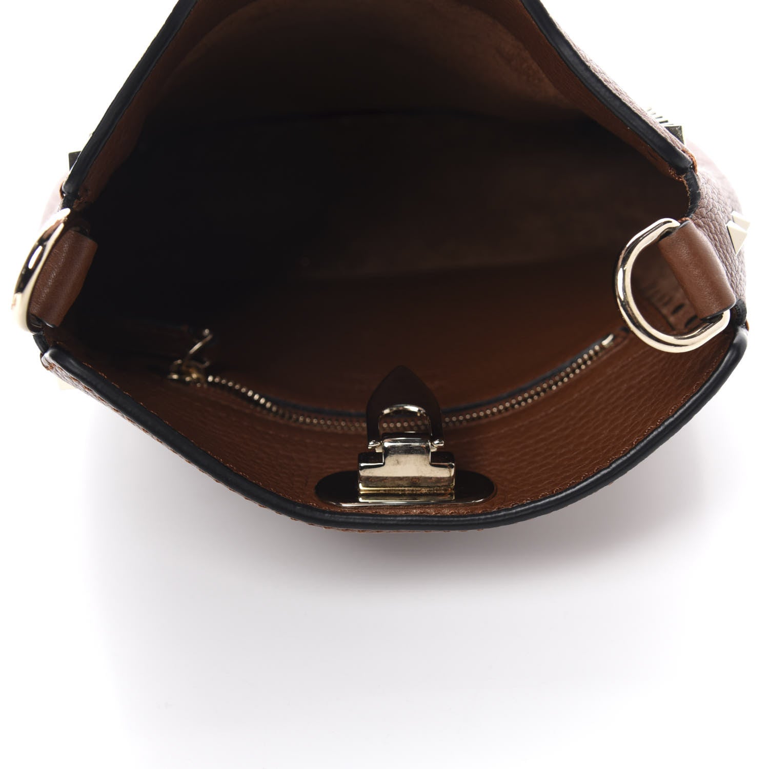 Valentino Garavani Pebbled Calfskin Mini Rockstud Flip-Lock Messenger Bag Light Cuir 5 of 9