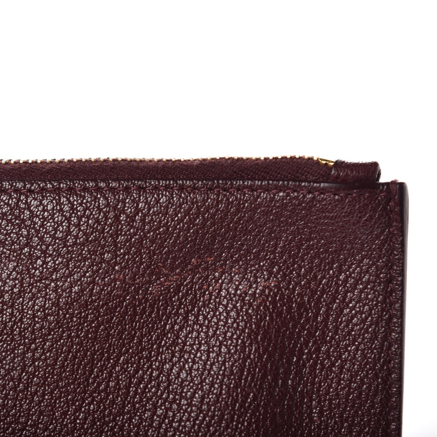 Chevre Gold Metallic Edge Hardware Pouch