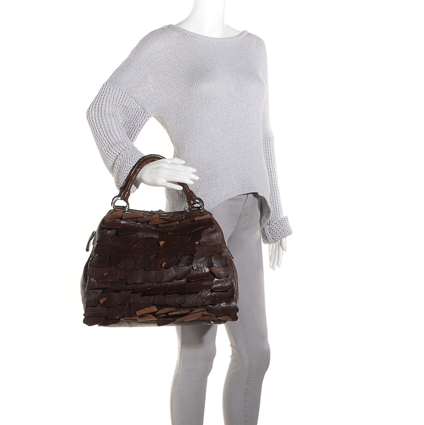 Nappa Patch Petals Satchel Brown