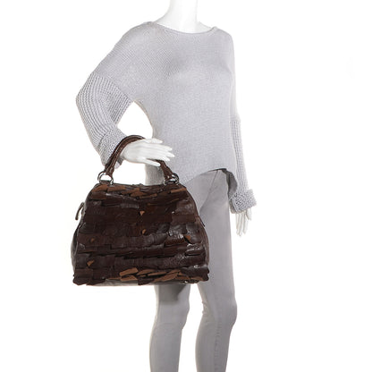 Miu Miu Nappa Patch Petals Satchel Brown 2 of 9