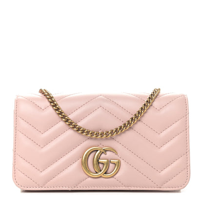 Gucci Calfskin Matelasse GG Marmont Mini Bag Perfect Pink 1 of 4
