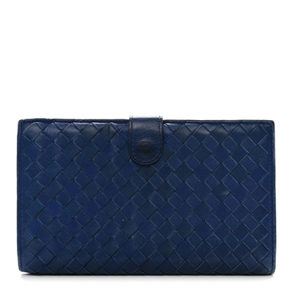 Bottega Veneta Nappa Intrecciato Continental Snap Wallet Cobalt 1 of 12