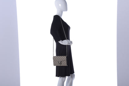 Gucci GG Supreme Monogram Mini Dionysus Chain Wallet Beige Black 2 of 9