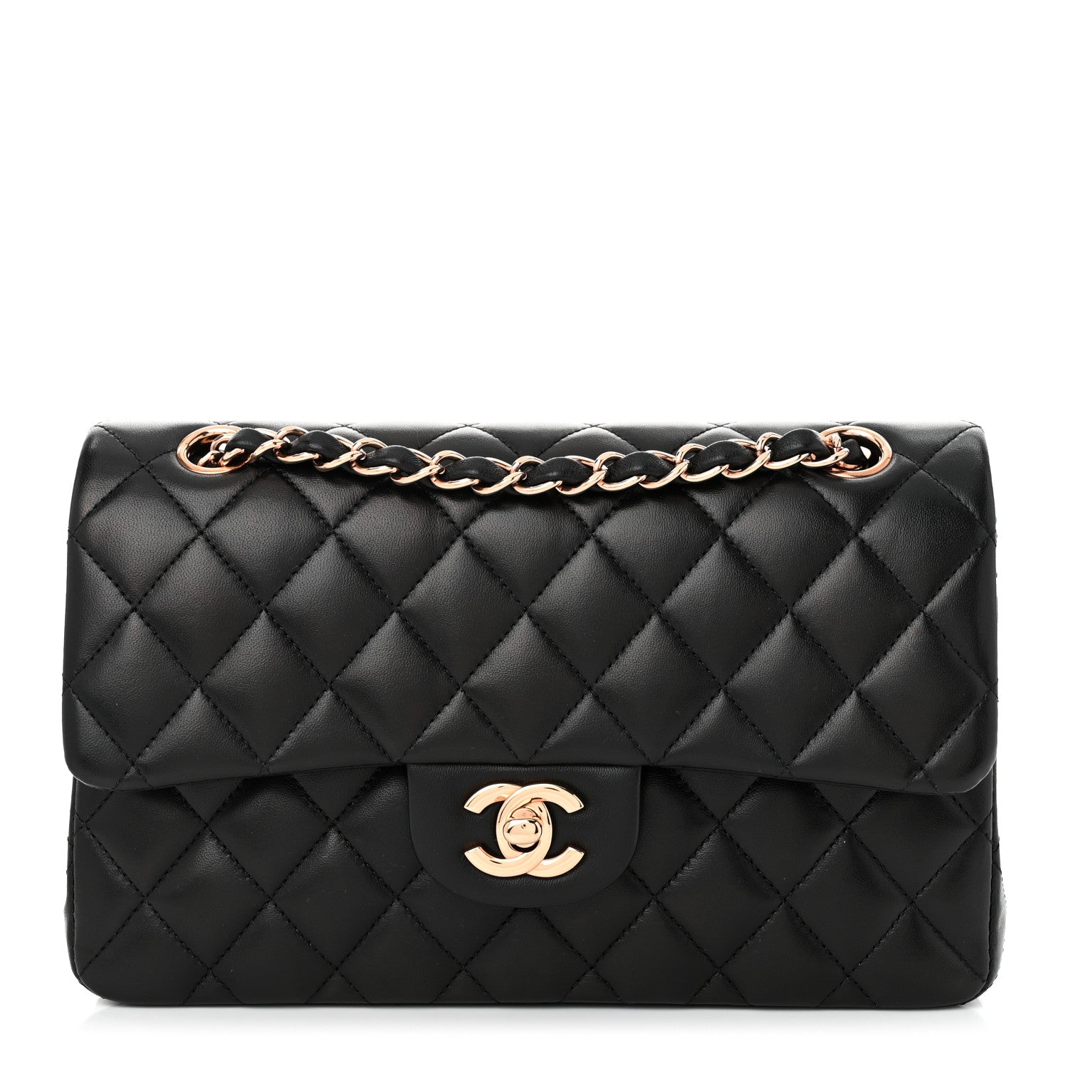 Chanel Lambskin Quilted Small Double Flap Black 1 of 11